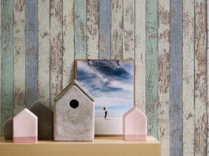 Weathered Beach Wood Wallpaper - Woods and Wicker Collection