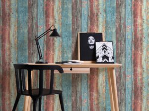 Weathered Rustic Wood Wallpaper - Woods and Wicker Collection